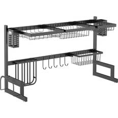 Homcom Over The Sink Rack 2-Tier Black Dish Drainer