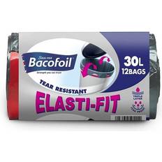 Bacofoil Elasti-Fit Kitchen Bin Liners 30L 12pk