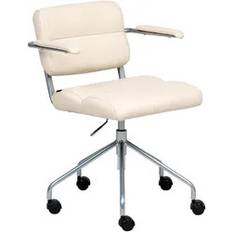 Faux Leathers Office Chairs Beliani Desk Swivel Faux Leather Off-White Office Chair