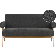 Black - Plastic/Wood Sofas Beliani Retro Living Room Boucle Sofa 2pcs 2 Seater