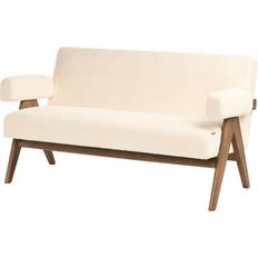 Natural - Sofa Set Sofas Beliani Retro Living Room Boucle Sofa 2pcs 2 Seater