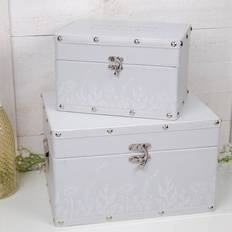 Small Boxes Dunelm Set of 2 Amore Wedding Keepsake Luggage Boxes Grey Small Box