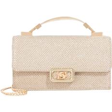 Embellished Fabric Clutch Bag - Gold
