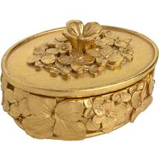 Small Boxes Hestia Hestia Gold Flower Trinket One Size Small Box