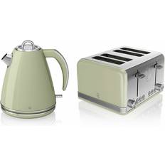 Swan Retro Green 1.5 Litre Jug Kettle Toaster Set