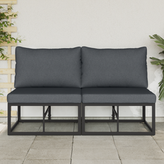 Aluminium Outdoor Lounge Sets vidaXL Furniture Sets 2 Pcs Black Anthracite Aluminium Outdoor Lounge Set