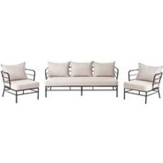 Aluminium Outdoor Lounge Sets Beliani Garden 3 Seater Sofa 2 Armchairs Outdoor Lounge Set, Table incl. 1 Sofas