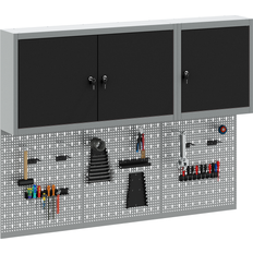 VidaXL Værktøjstavler vidaXL 5-Delt Værktøjsskab Og Pegboard Sæt Sort Metal