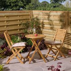 Brown Bistro Sets Rowlinson Ashdown Folding with Cushions Bistro Set, 1 Table incl. 2 Chairs