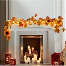 Garlands Living and Home Artificial Sunflower Autumn Garland Orange