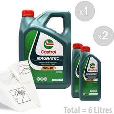 Castrol 0W-30 D Car Engine Service Kit 6 Litres 6L Motor Oil