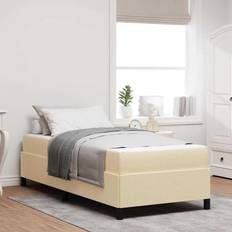 200 cm - 90 cm Kontinentalsenge vidaXL Box Spring Seng Creme Sort 90 x 200 cm Kontinentalseng