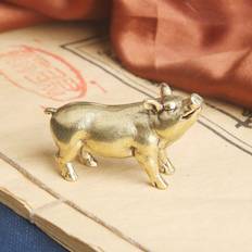 Brass Figurines Exquisite Mini Pig Sculpture Ornament Figurine