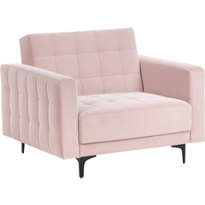 Adjustable Seat Armchairs Beliani Modern Reclining Day Bed Velvet Pastel Pink Armchair