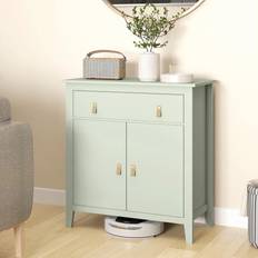 Homcom Green Cabinets Homcom Adjustable Shelf With Drawer Sideboard