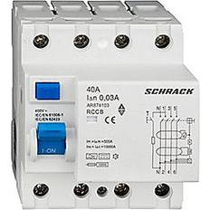 Schrack Elartikler Schrack Schrack PFI Relæ AC DC 4P 40A 300mA 10 kA Type B