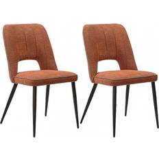 Tissus Lot de 2 Chaises Maille Polyester Liseré Cuivre Tissu