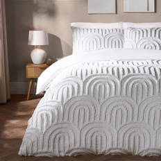 OHS Tufted Arches Set Double Duvet Cover White