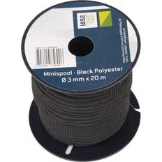 Dækstativer & Bådpresenninger 1852 Minirulle Sort Polyester Ø3mm x 20m 9 Stk