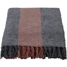 Firkantede Tæpper House Doctor Ponra Plaid 130x180 cm Khaki Brændt Rød Tæppe Rød, Brun