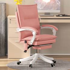 Pink Faux Leather Swivel Vibration Chair