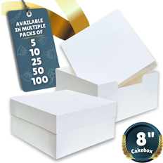 Cardboard Boxes K-S-Trade White 8 Inch Cake Boxes Pack 5