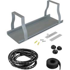 D-Line Desk Cable Organiser Kit Grey