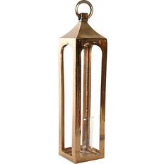 Gold Lanterns Home ESPRIT Golden Aluminium Crystal 14 x 14 x 65 cm Lantern