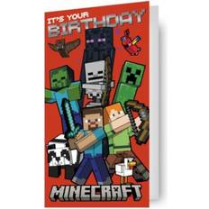 Red Cards & Invitations Minecraft Kids Birthday Card 9in x 5in