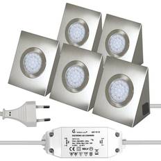 Wardrobe Lighting 5er LED Set Trafo Edelstahl Keilförmig 5x1 Wardrobe Lighting