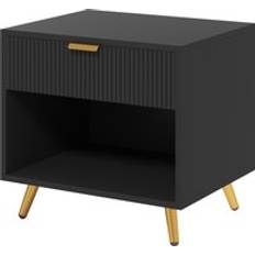 Homcom Elegant Black Gold Tone Bedside Table