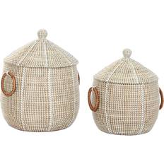 Boho White Natural Seagrass Set 2 Pieces