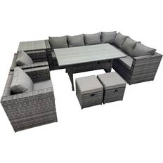Lounge Patio Dining Sets Fimous 10 Seater Corner Sofa Sets Dark Grey Patio Dining Set