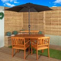 Garden table and chairs wooden Samuel Alexander Outdoor 4 Person Rectangular Wooden Table Chairs Patio Dining Set