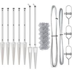 vidaXL Stängselstolpe Set Silver Large Galvaniserat Stål