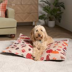 Autumn Paw Print Pet Bed Natural