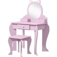 Pink Dressing Table ZONEKIZ Kids Vanity Set Pink