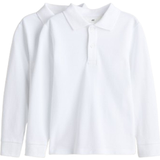 H&M Long-sleeved Polo Shirts 2-pack - White (1086882001)