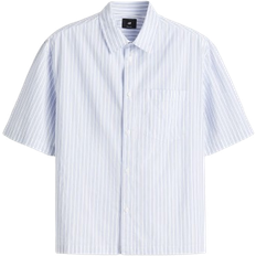 H&M Regular-Fit Boxy Poplin Shirt - Light Blue/Striped