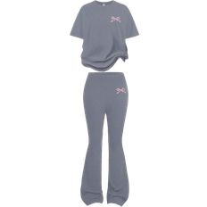 Shein 2pcs Tween Girls Casual Minimalist Short Sleeve Top And Pants Set
