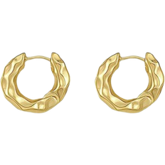 Shein 1pair Simple TearDrop Hoop Earrings, Chunky Gold Tone Water Droplet Earrings, U-Shaped Earrings, Oval Hoop Earrings, Stylish And Elegant Lightweight Dainty Women Jewelry, Perfect Gift For Her