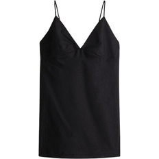 H&M Linen-Blend Beach Dress - Black