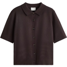 H&M Cardigan With Collar - Dark Brown