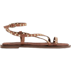 Sandals River Island Wide Fit Eyelet Strappy - Brown/Amber