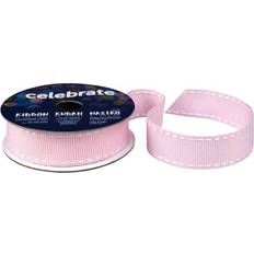 Ribbons, Tapes & Trims Celebrate Baby Pink Grosgrain Running Stitch 15mm x 4m