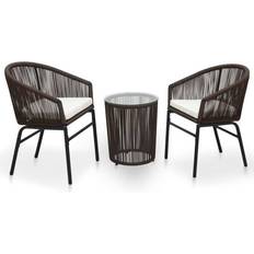 vidaXL 48139 - Brown Cafésæt, 1 borde inkl. 2 stole