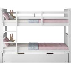 Bunk beds with trundle SlumberWorx Oliver Single White Bunk Bed 99x200cm