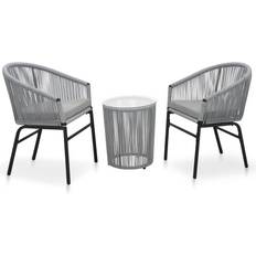 Cafésæt vidaXL 48140 - Grey Cafésæt, 1 borde inkl. 2 stole