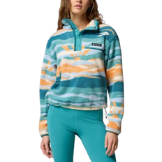 Tryckknappar Tröjor Columbia Helvetia II Printed Cropped Half Snap Hoodie - Teal