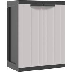 vidaXL grey and Terrace Patio Garden Tool Cupboard Storage Cabinet 65x85cm